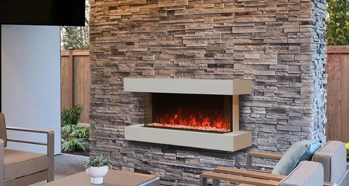 Modern Flames Cabinet System for Landscape Pro Multi Electric Fireplace, wall-mount installation, white finish or wood grain options available.