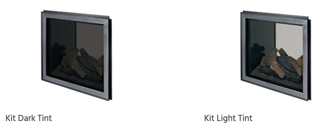 Superior 40" See-Through Direct Vent Gas Fireplace with expansive ceramic glass viewing area, electronic ignition, and powerful flames over aged oak log set for stunning see-through fire feature connecting two spaces.