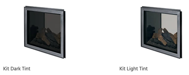 Superior 40" See-Through Direct Vent Gas Fireplace with expansive ceramic glass viewing area, electronic ignition, and powerful flames over aged oak log set for stunning see-through fire feature connecting two spaces.
