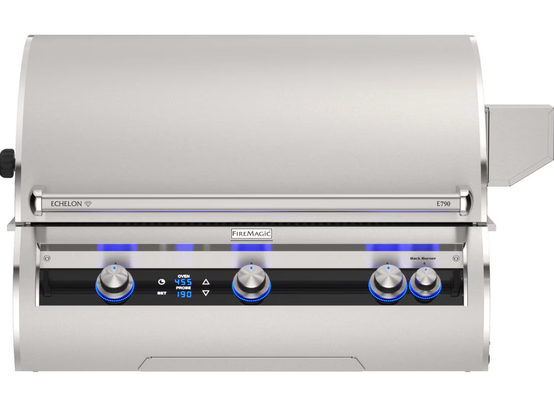 Freemagic Echelon grill with digital display on a white background