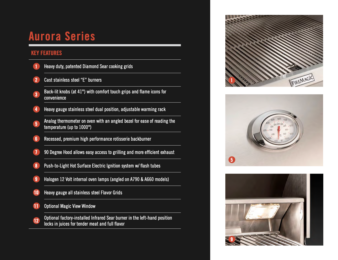 Fire Magic 36" Aurora A790i Analog Built-In Gas Grill