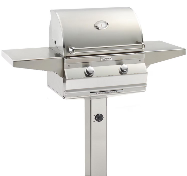 Fire Magic 24" Choice C430s In Ground Post Mount Analog and 1 Hour Timer on Post