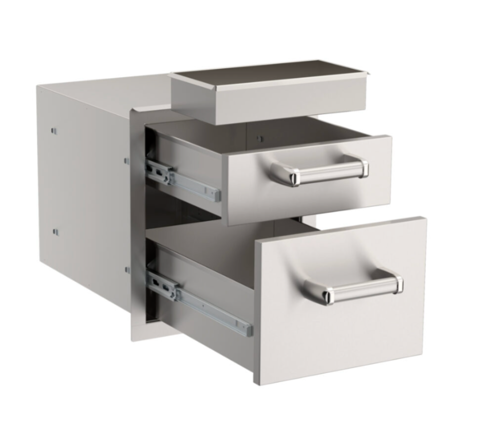 Fire Magic Flush Mounted Double Drawer