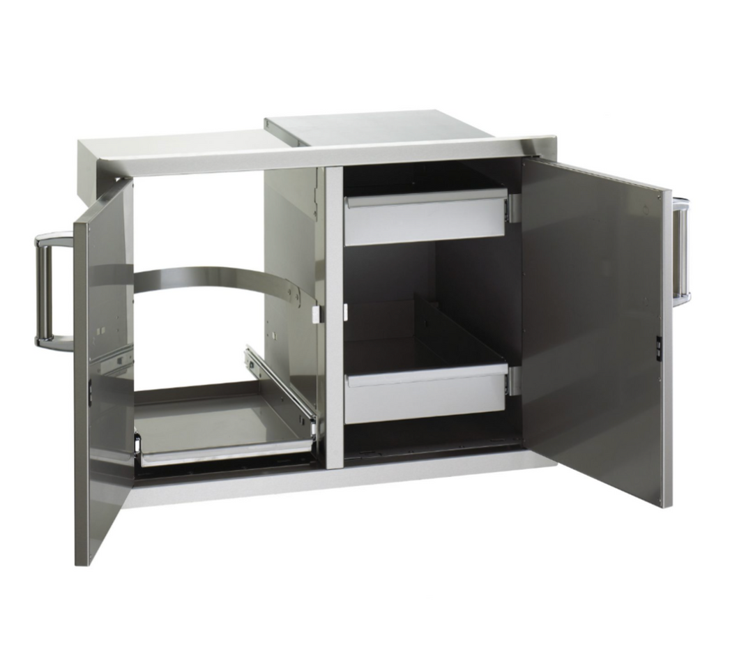Fire Magic Double Doors with Trash Tray & Dual Drawers – Louvered Doors