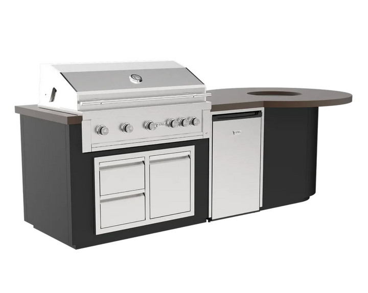 Videl USA Luxe 112" – Firepit & BBQ Island