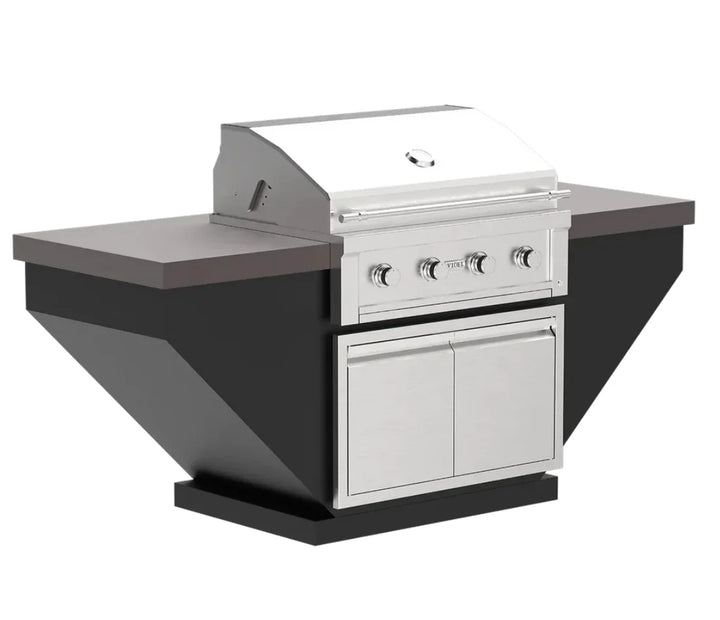 Luxe 84I Legacy BBQ Island featuring premium Gran Fuego 36 Grill with HeatWave Chamber and CoolTouch Knobs, accompanied by sleek stainless steel 36" Double Access Doors and integrated LED lighting.