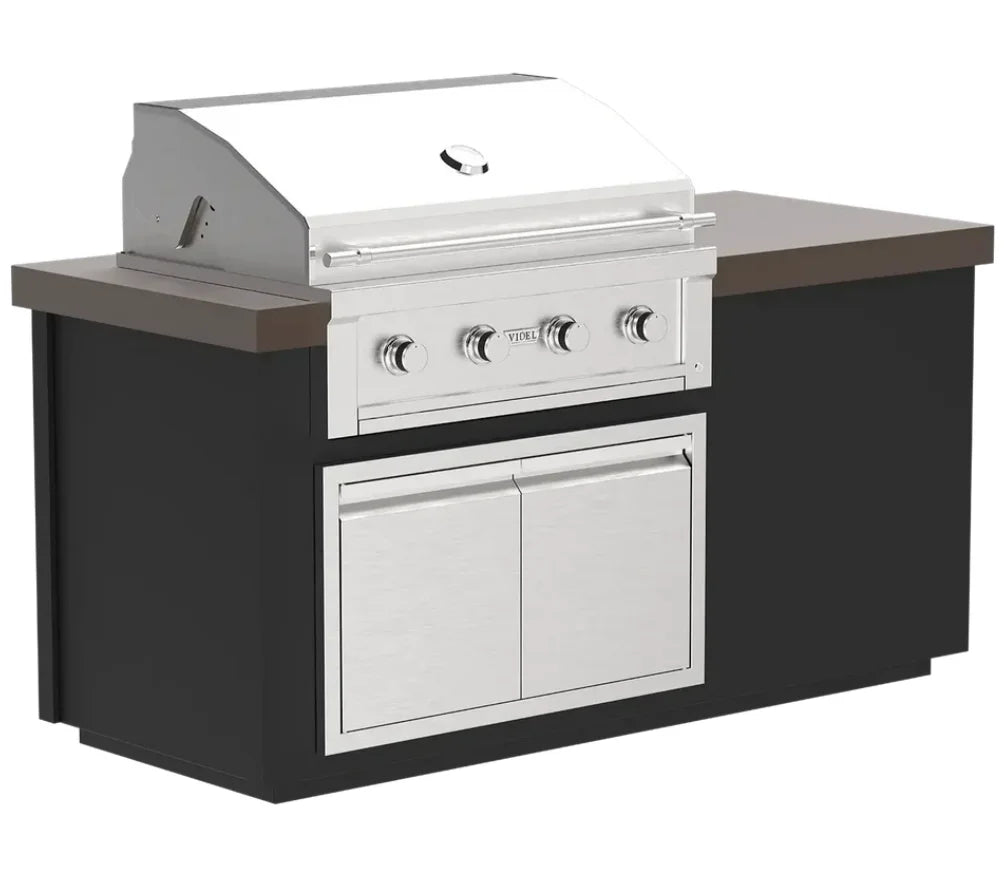 Videl USA Alta 72" BBQ Island featuring Gran Fuego 36 Grill with HeatWave Chamber and CoolTouch Knobs, plus 36" Double Access Doors for organized storage.