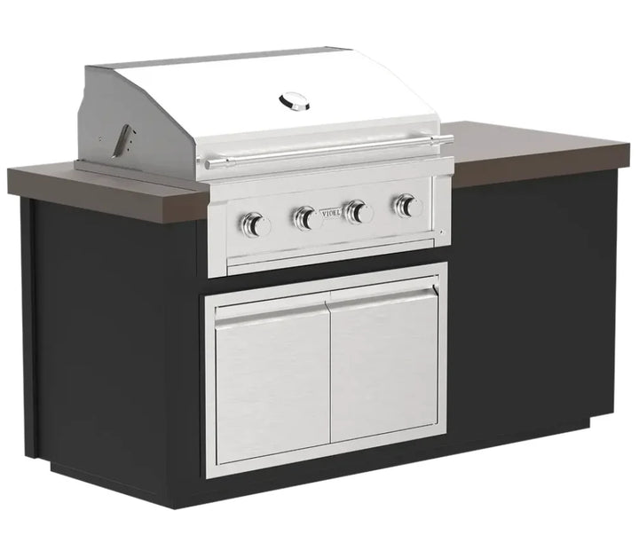 Videl USA Alta 72" BBQ Island featuring Gran Fuego 36 Grill with HeatWave Chamber and CoolTouch Knobs, plus 36" Double Access Doors for organized storage.