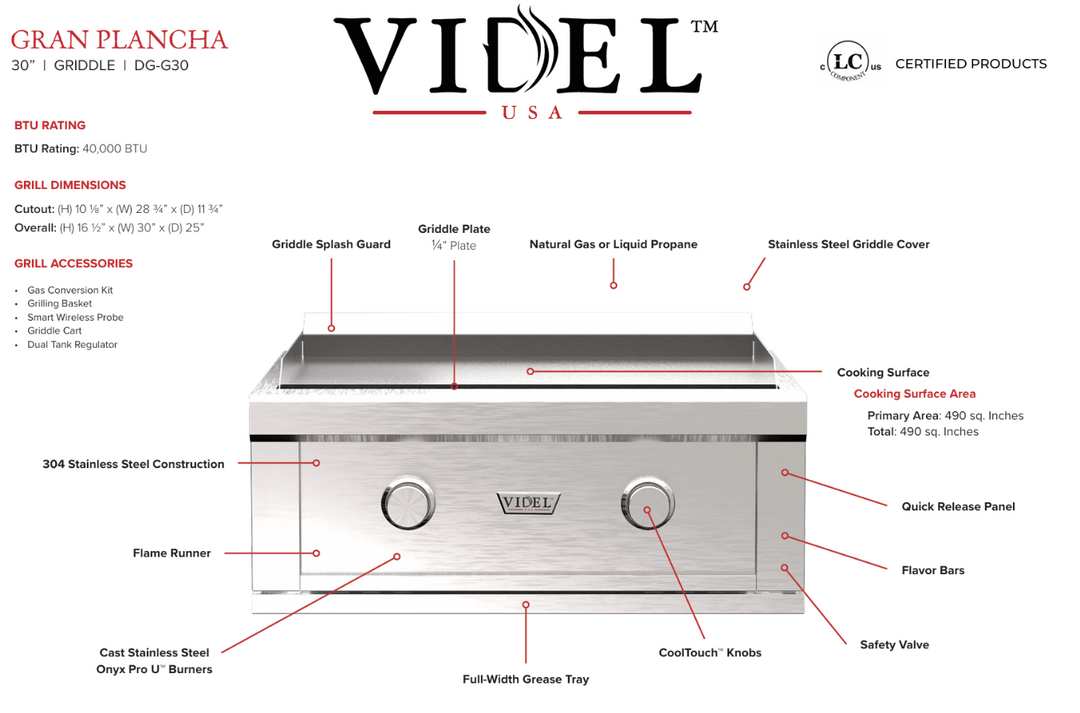Videl USA Luxe 64" - Griddle Island