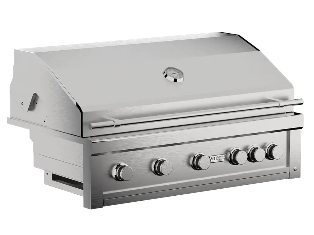 The Videl USA 42" Gran Fuego 5-Burner Built-In Grill features sleek design, advanced technology, and uncompromising craftsmanship for refined outdoor cooking.