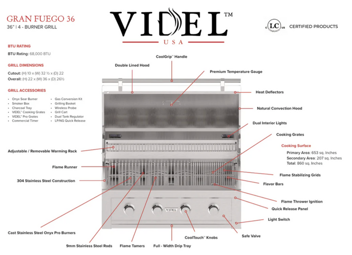 Videl USA Grill Signature Collection 4