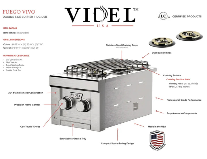 Videl USA Grill Signature Collection 4: Luxury outdoor kitchen system featuring premium 304 stainless steel craftsmanship, modular design, and chef-grade cooking appliances for effortless grilling and entertaining.
