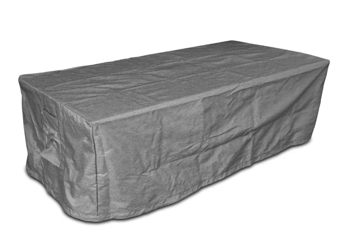 Grand Canyon Olympus Rectangular Fire Table, 24 inches high, handcrafted glass fiber reinforced concrete design concealing propane tank, perfect for outdoor patios and kitchens.