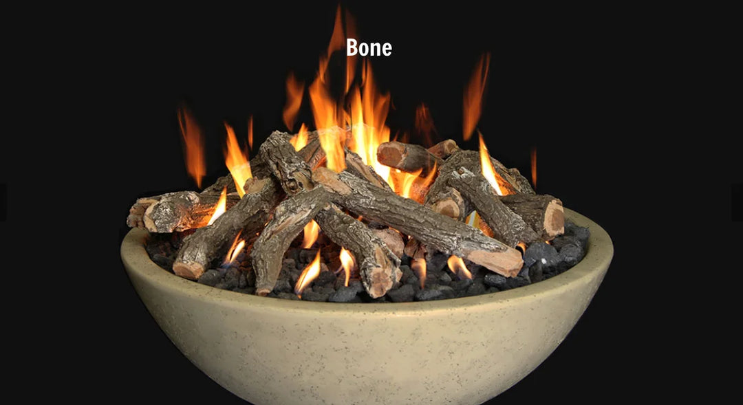 Grand Canyon Fire Bowl - Handcrafted American-Made Concrete Fire Pit for Outdoor Spaces, available in two sizes with customizable color options and multiple ignition styles.