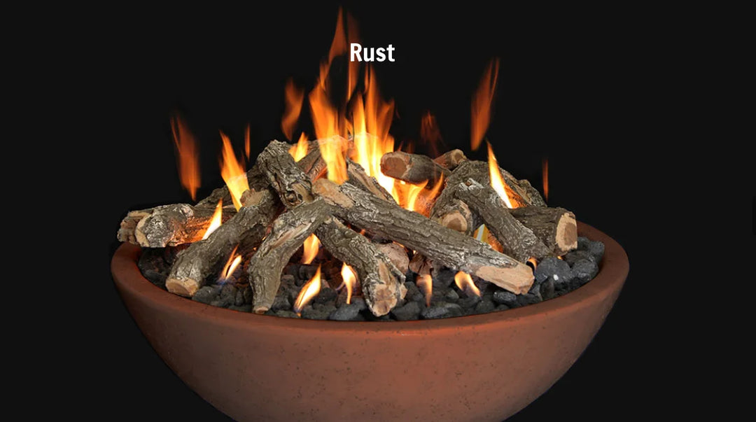 Grand Canyon Fire Bowl - Handcrafted, American-made fire feature with reinforced concrete construction, high-temperature UV-resistant finish, and customizable color options for outdoor spaces.