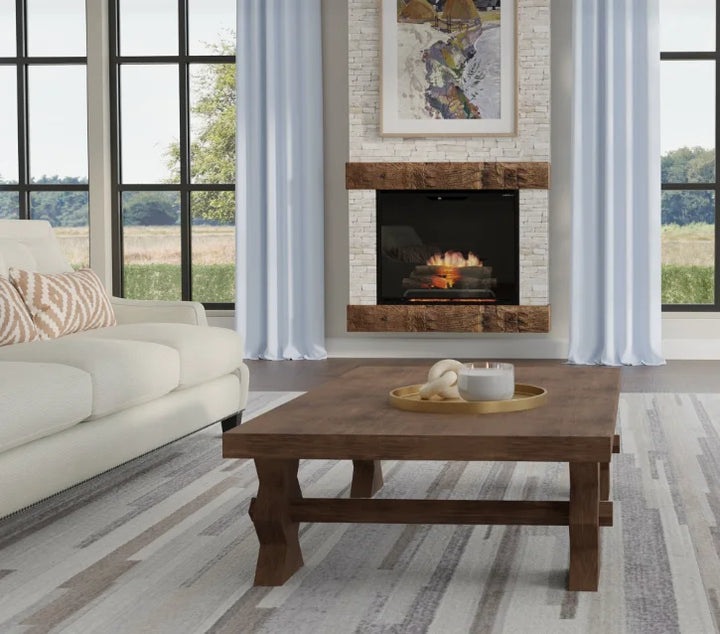 Dimplex Revillusion 36" Built-In Electric Firebox features realistic flames through Mirage panel, with adjustable brightness and speed, plus four backer finishes for custom design flexibility.