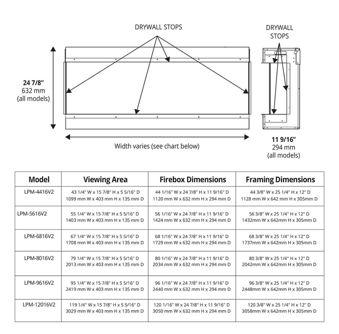 Chimenea eléctrica inteligente Modern Flames "Landscape Pro Multi" de 3 lados, tamaños de 112 a 304 cm
