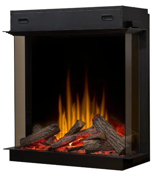 Dimplex Ignite Aspire 30"-48" Built-In Electric Firebox: Realistic electric firebox with Dynamic-Fire Flame Effect and Rhythmic Logs that pulse in sync with flames and embers, offering three crackling sound options and customizable log placement for a truly immersive experience.