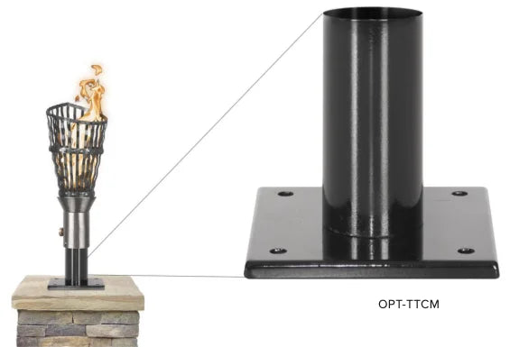 Elevate your home's entrance with the Top Torch Column Mount, a steel premium powder coat installation for pillars, providing ambient lighting.
