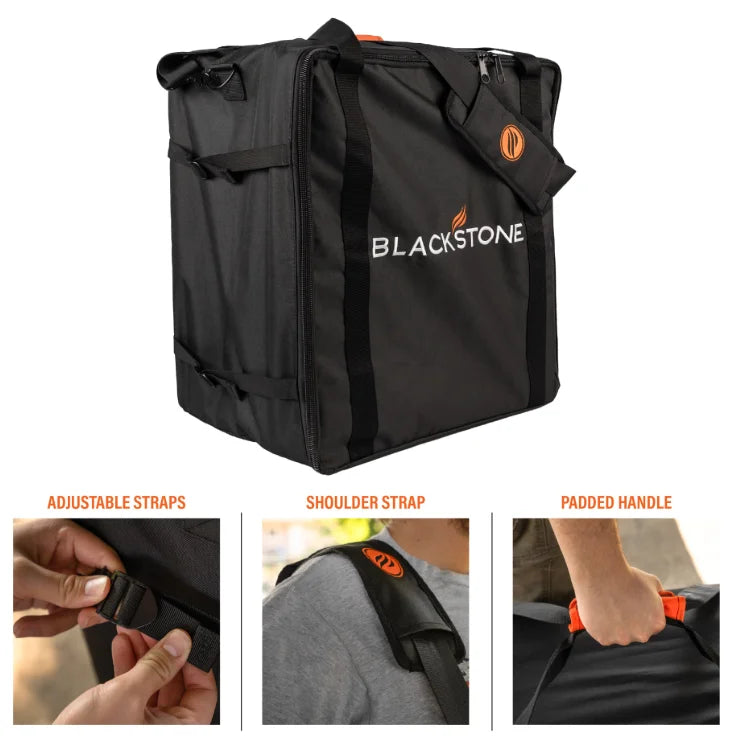 Blackstone 22" Griddle Carry Bag - Durable, weather-resistant carry bag designed to fit 22" Blackstone tabletop griddles, featuring heavy-duty construction with PVC lining and reinforced zippers for protection against the elements.