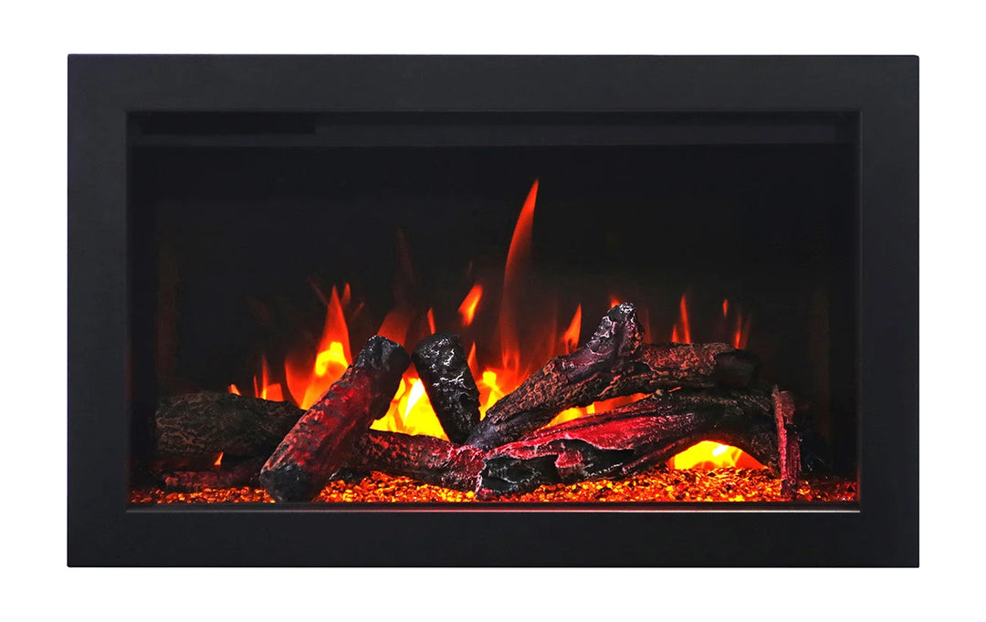 Amantii TRD SMART Electric Fireplace (26-48") - Modern electric fireplace with clean design, concealed heater and vents, vibrant multi-colored flames, ambient canopy lighting in 13 colors.