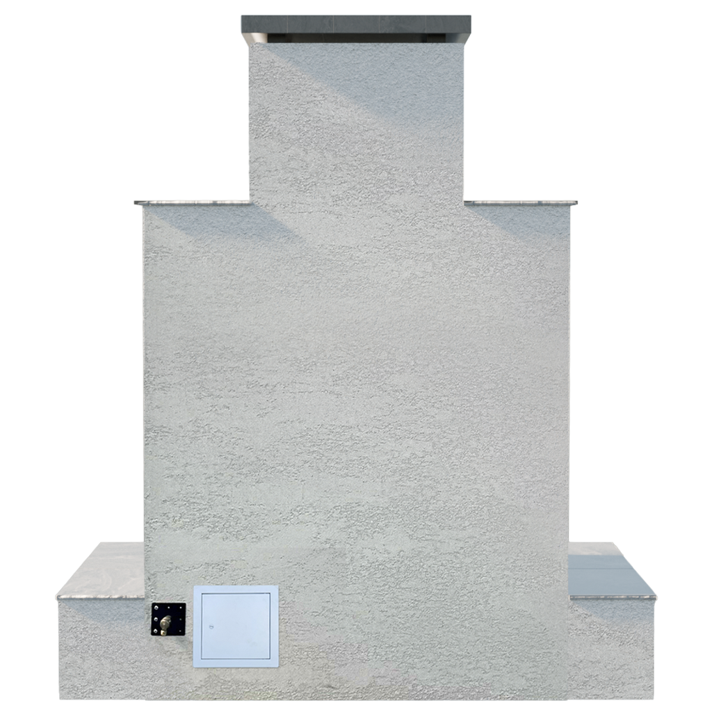 Cal Flame "Tahiti" Outdoor Gas Fireplace w/ Wrap-around Mantel