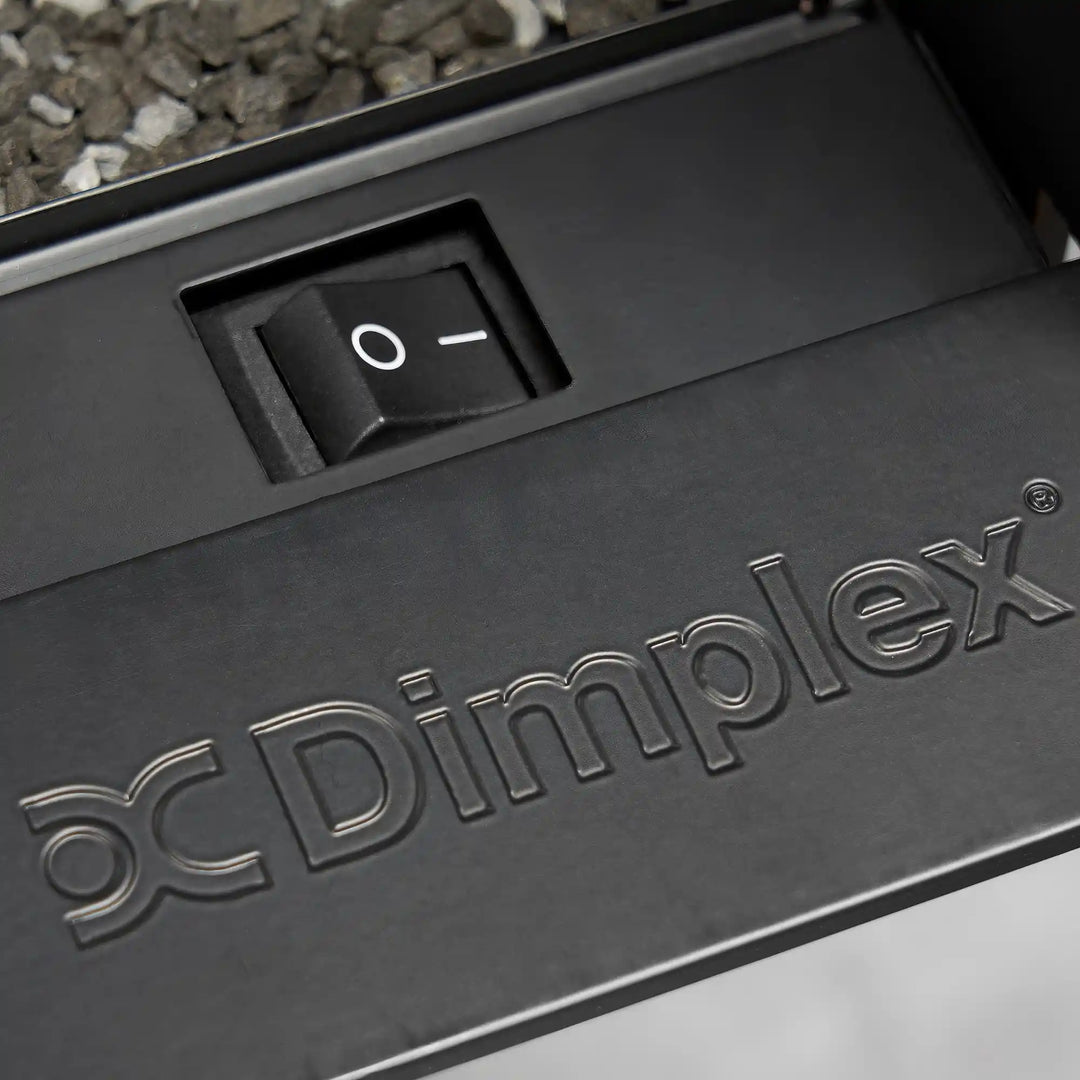Dimplex Ignite Ultra 50"-100" Linear Electric Fireplace features Flex-Flame Technology with Dynamic-Fire and Multi-Fire effects, inner glow logs, multi-color flame blending, and authentic crackling fire sounds.