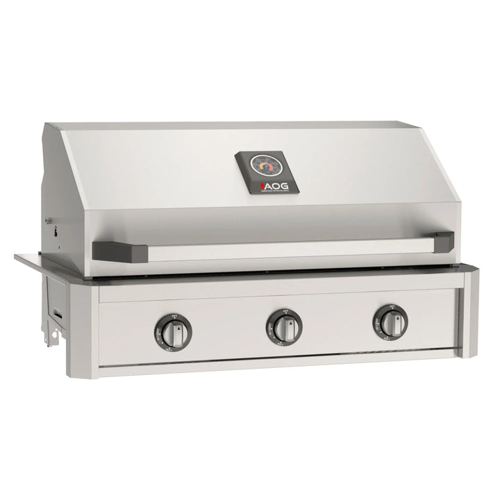 The 2026 American Outdoor Grill 36" T-Series Built-In Grill features a bold, refined design with analog Flame Thrower ignition, delivering dependable performance without electricity or batteries.