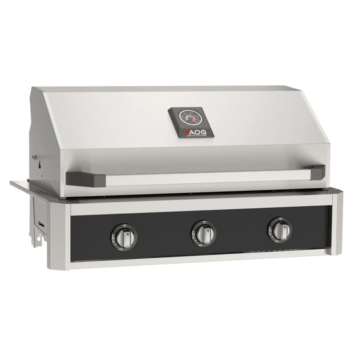 The American Outdoor Grill 36" T-Series Built-In Grill features a bold, refined design with analog Flame Thrower ignition, 648 sq. inch primary cooking surface, and heavy-duty stainless steel burners delivering 50,000 BTUs of power.