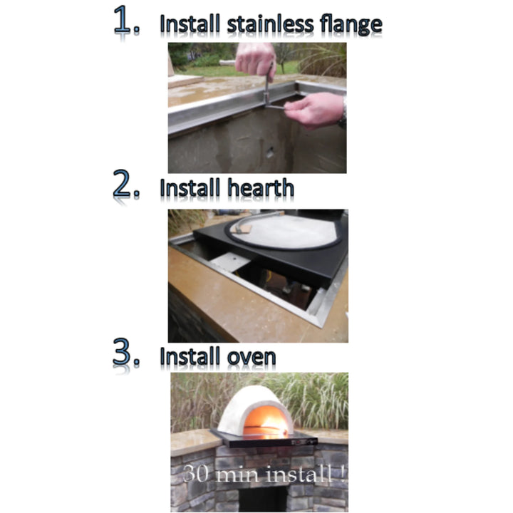 HPC Fire Villa Series Pizza Oven - Commercial-grade insert for built-in applications, featuring a glass mosaic tiled oven, stainless steel hearth, and electronic ignition system.