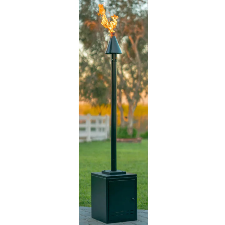 Tiki Propane Torch Stand - The Outdoor Plus, sturdy steel construction, premium powder coat finish, modern design for backyard ambiance creation, compatible with TOP Torch Units.
