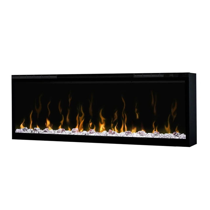 Dimplex IgniteXL Linear Recessed Built-in Electric Fireplace, featuring lifelike flames, edge-to-edge glass, and adjustable heat output for rooms up to 100 square feet.