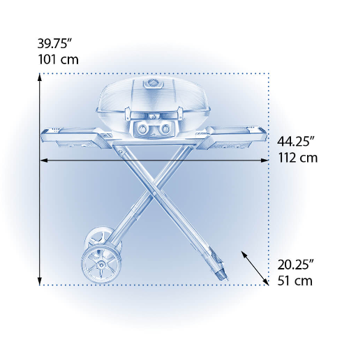 Napoleon Phantom TravelQ® PRO 285 Portable Gas Grill with Scissor Cart