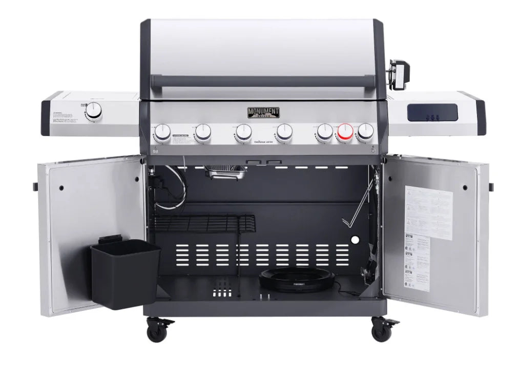 Monument Grills Eminence Series E605 Gas Grill - High-Performance Infrared Rear & Side Burners, Full Blaze Zone Cooking System, 640+ sq. in. Cooking Surface, 89,000 BTUs Total Output.