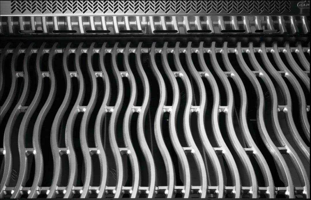Napoleon Phantom Prestige 500 Series RSIB Gas Grill featuring sleek matte black finish, cast stainless steel cooking grids, Wi-Fi and Bluetooth connectivity, and advanced smart technology for effortless grilling and elevated style.