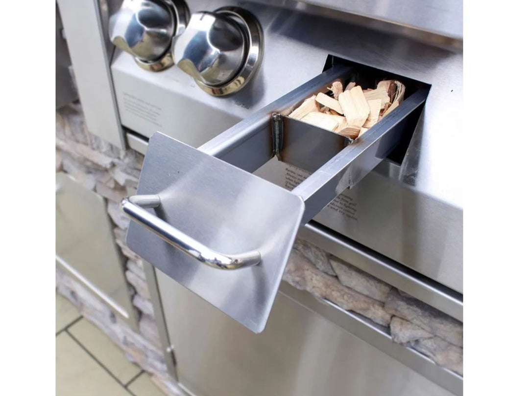 Vintage Grills 42-Inch Freestanding Gas Grill on Standard Cart: robust stainless steel construction, powerful burners, smoker system, and rotisserie burner for versatile outdoor cooking.