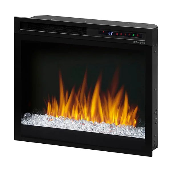 Dimplex Nova 28" Multi-Fire XHD Plug-in Electric Firebox features high-contrast flames, customizable settings, and integrated heater for powerful heating in a low-profile design with traditional or modern media options.