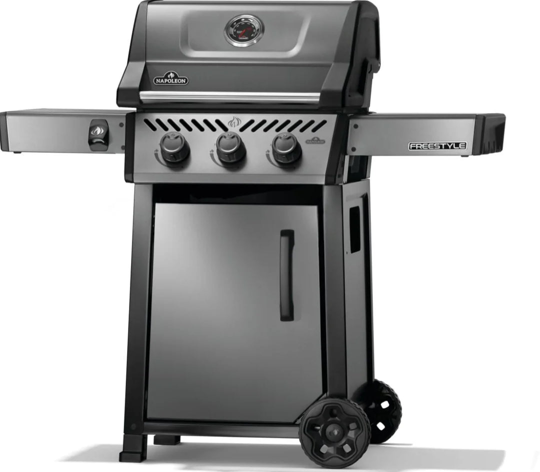 Napoleon 20" Freestyle 365 Gas Grill features porcelainized cast iron cooking grids and JETFIRE ignition system for instant flame.