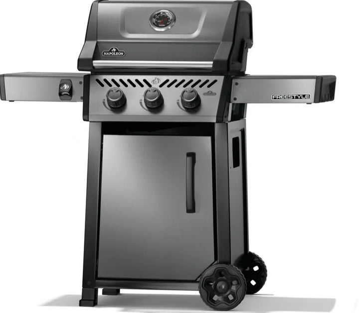 Napoleon 20" Freestyle 365 Gas Grill features porcelainized cast iron cooking grids and JETFIRE ignition system for instant flame.