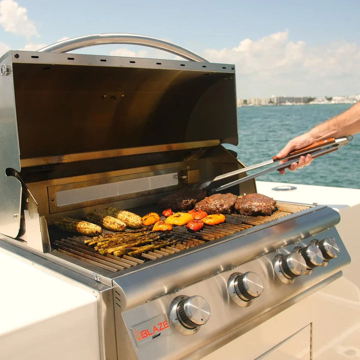 Blaze Premium LTE Marine Grade 32-Inch 4-Burner Built-In Gas Grill With Rear Infrared Burner & Grill Lights - BLZ-4LTE2MG-LP/NG