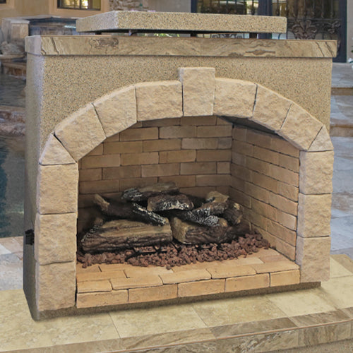 Cal Flame Outdoor Gas Fireplace and Wrap Around Mantle - FRP-908 Series