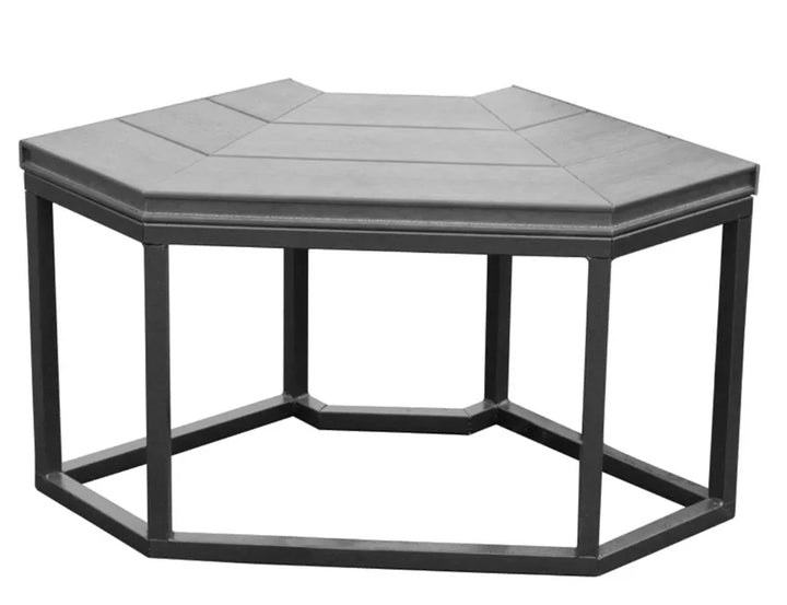 Cal Metro Corner Bench - Spa Surround featuring independent components, bar, and barstools in Smoke, Mist, and Mahogany finish, dimensions 16" x 34.25" x 18".
