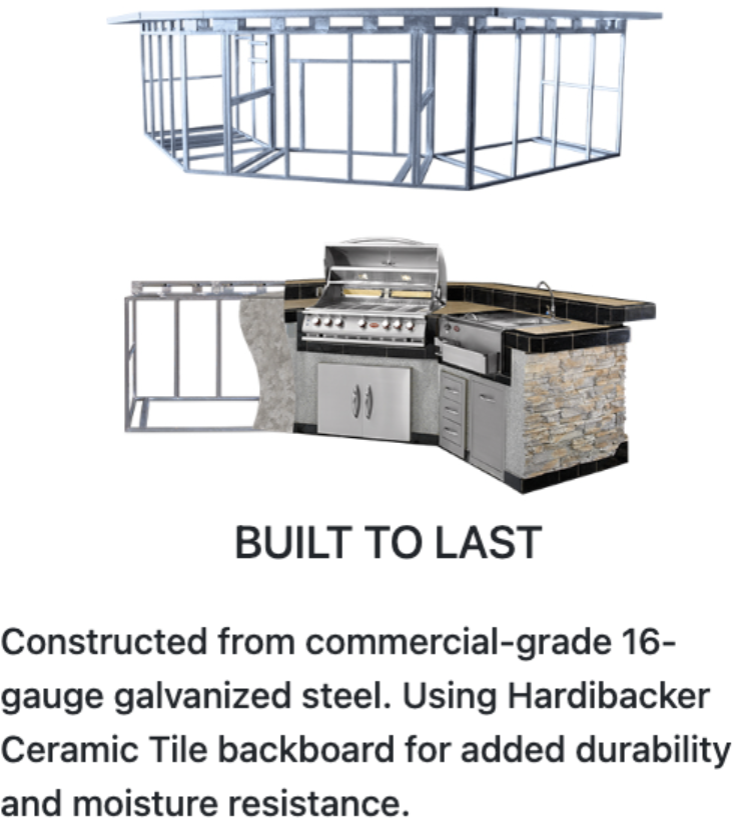 Cal Flame Platinum Series "Carmel" BBQ Island (Right/Left)