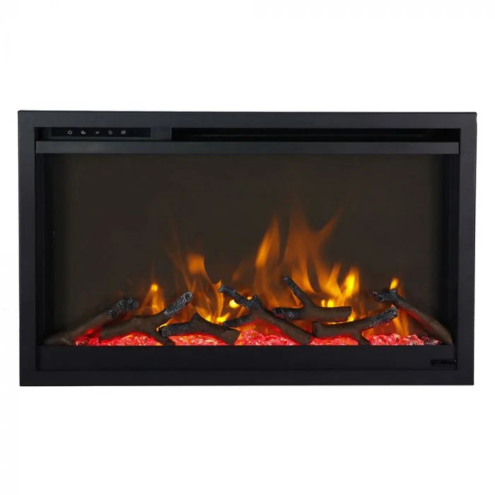 Remii Classic Slim Electric Fireplace with sleek modern design, adjustable flame presentation in 11 vibrant colors, and Wi-Fi controls for seamless year-round use.