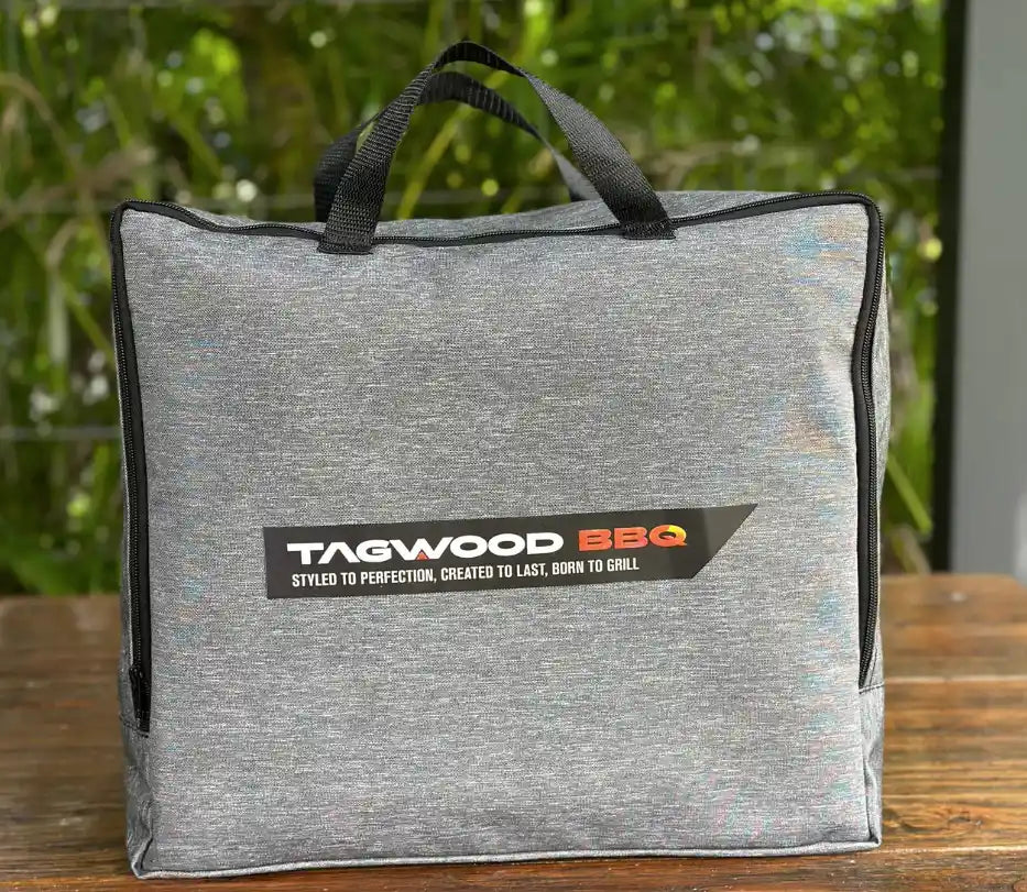 Tagwood BBQ23SS Heavy-Duty Cover with Vent Windows and UV Protected Straps for Year-Round Outdoor Protection, Made from 500D Gray Polyester Fabric with TPU Lamination.