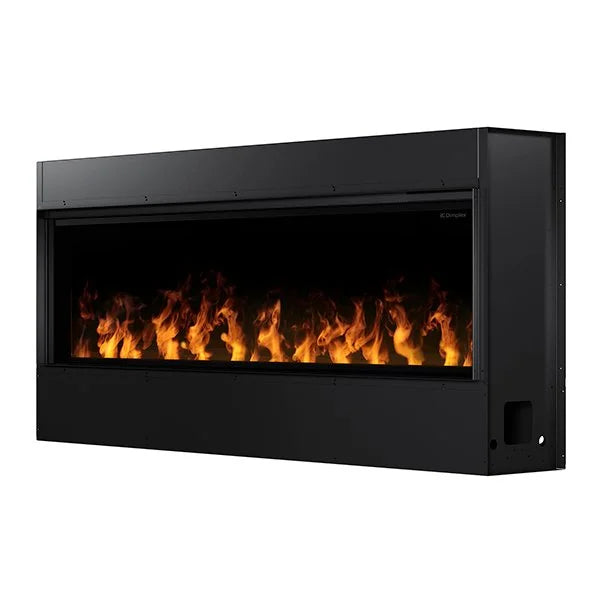 Dimplex 66-Inch Opti-Myst Linear Electric Fireplace with realistic flame and smoke effects, featuring ultrasonic technology and water vapor for a convincing fireplace experience.