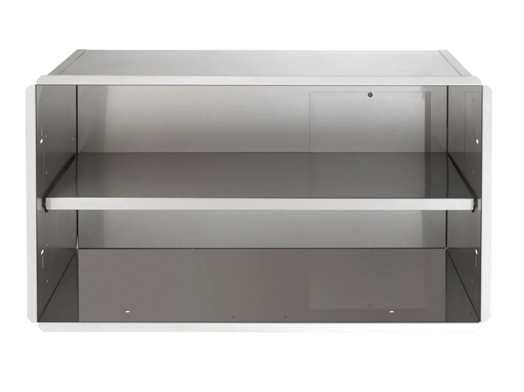 Vintage Grills 42-Inch Stainless Steel Enclosure, crafted from premium 18-gauge 304 stainless steel, offering maximum storage space, removable service panels, and seamless integration into outdoor kitchen designs.