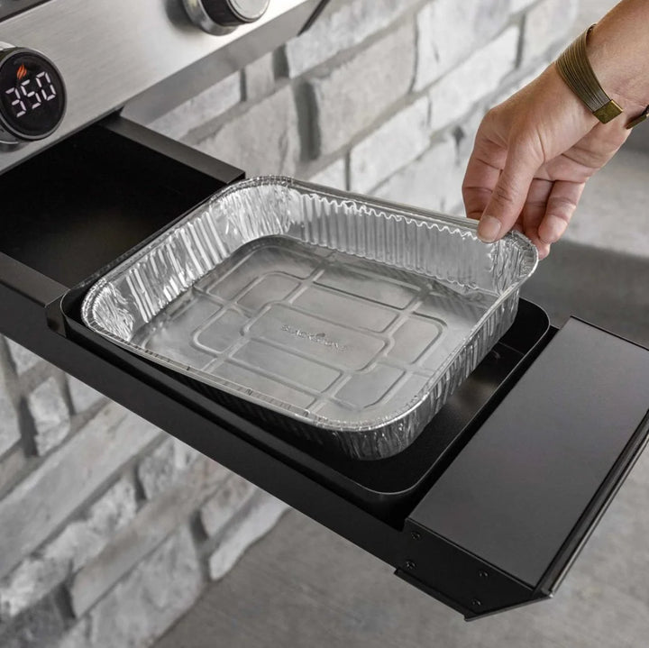 Blackstone 30” Electric Drop-In Griddle with three independently controlled heat zones, featuring digital temperature readouts for accurate cooking and even heat distribution via Omnivore Griddle Plate Technology.
