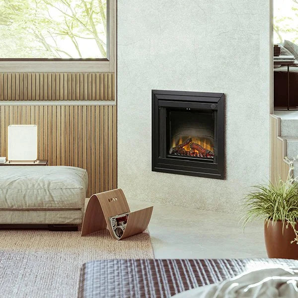 Dimplex BF33DXP Deluxe Built-In Electric Fireplace Brick Effect, 33-Inch: High-quality electric fireplace with realistic LED logs, integrated air purifier and 4,915 BTU heater for up to 400 sq. ft.