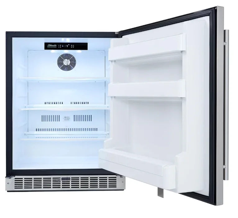 Napoleon Premium Outdoor Stainless Steel Fridge – 304 Grade, crafted from durable 304-grade stainless steel, perfect for outdoor kitchens, featuring precise temperature control, LED interior lighting, and customizable storage.